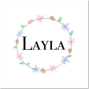 Layla name design Posters and Art